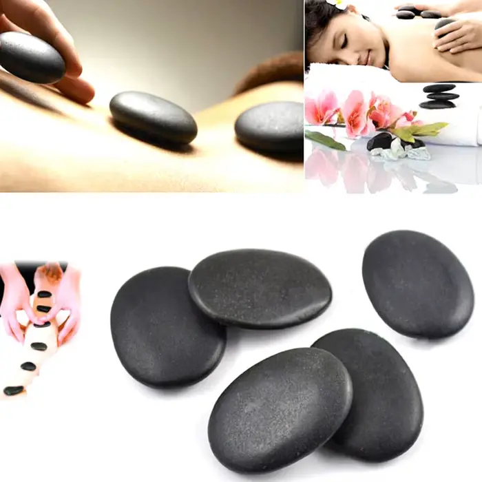Ensemble de pierres naturelles de massage au charbon chaud, pierre de basalte, outil de soins de san