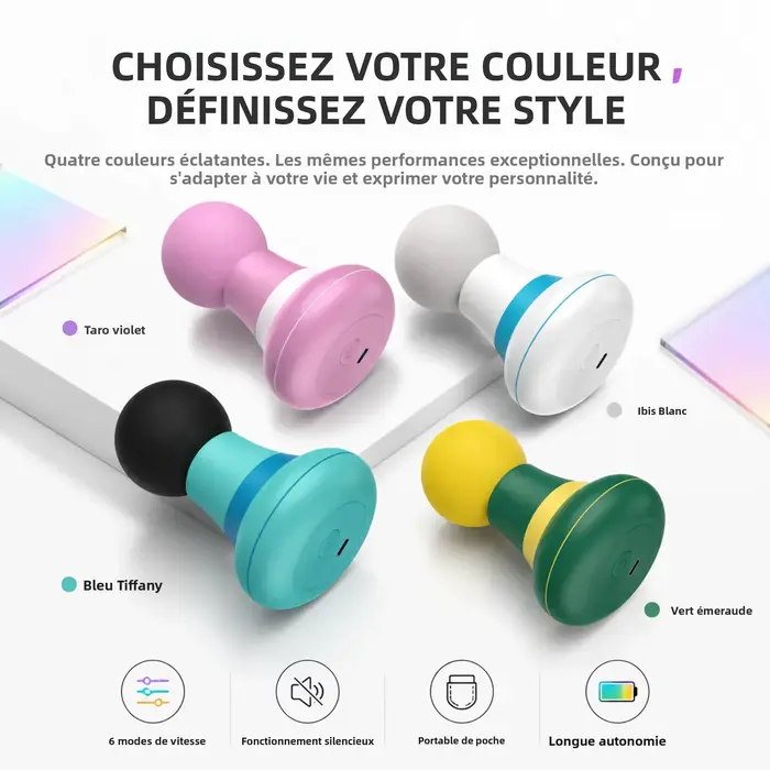 Pistolet de massage électrique USB avec 6 modes de réglage