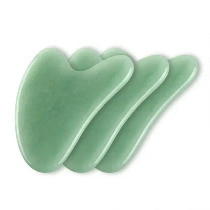 Masseur facial Gua Sha en jade naturel pour le contour lymphatique