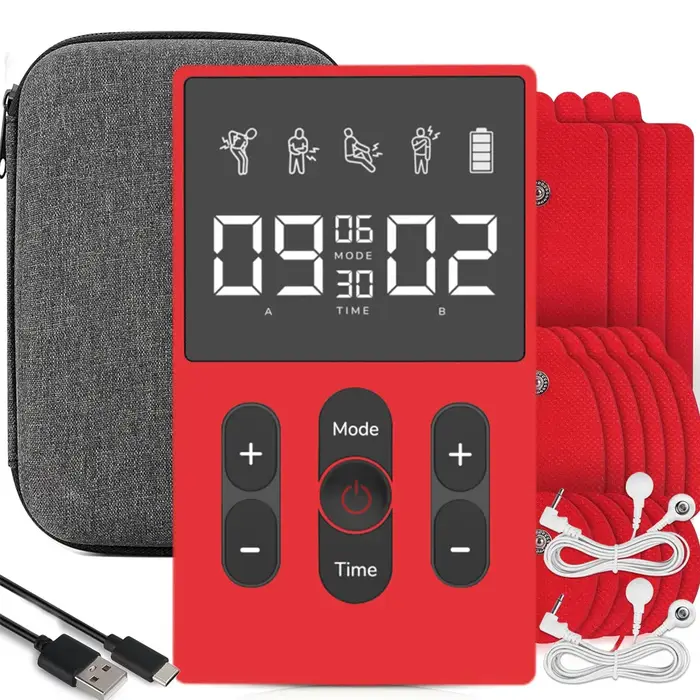 Masseur TENS EMS multifonctionnel avec 12 modes et 36 niveaux d'intensité