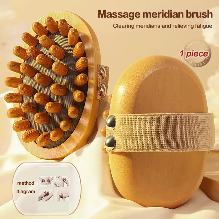 Coussin Anti-Cellulite pour le corps, brosse méridienne multifonctionnelle en bois pour Spa, coussin