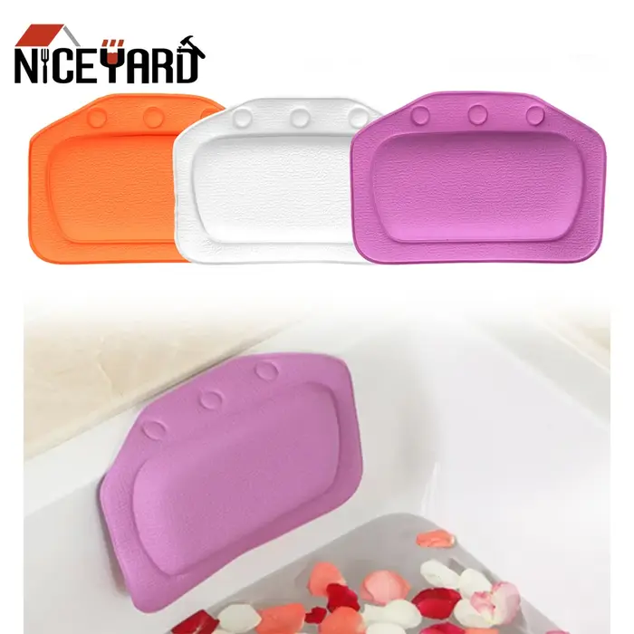 NICEYARD 21*31 cm cou baignoire coussin SPA bain oreiller doux appui-tête avec ventouse salle de bain fournitures accessoires de bain