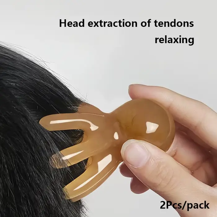 Lot de 2 peignes en résine en forme de pieuvre pour massage de la tête