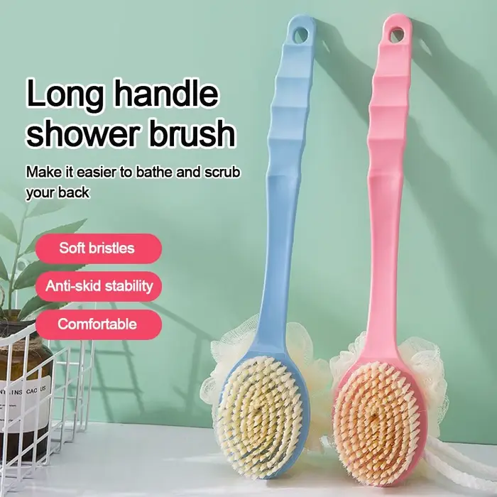 Spa Massage longue poignée douche exfoliante brosse de bain brosse de douche à poils souples