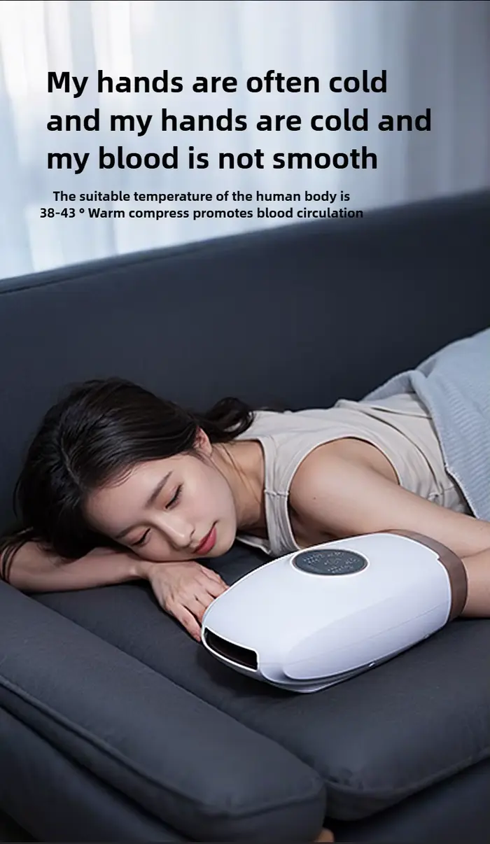 Masseur de mains électrique 360 ° Pression d'air pétrissage relaxant la paume de l'articulation du doigt du poignet