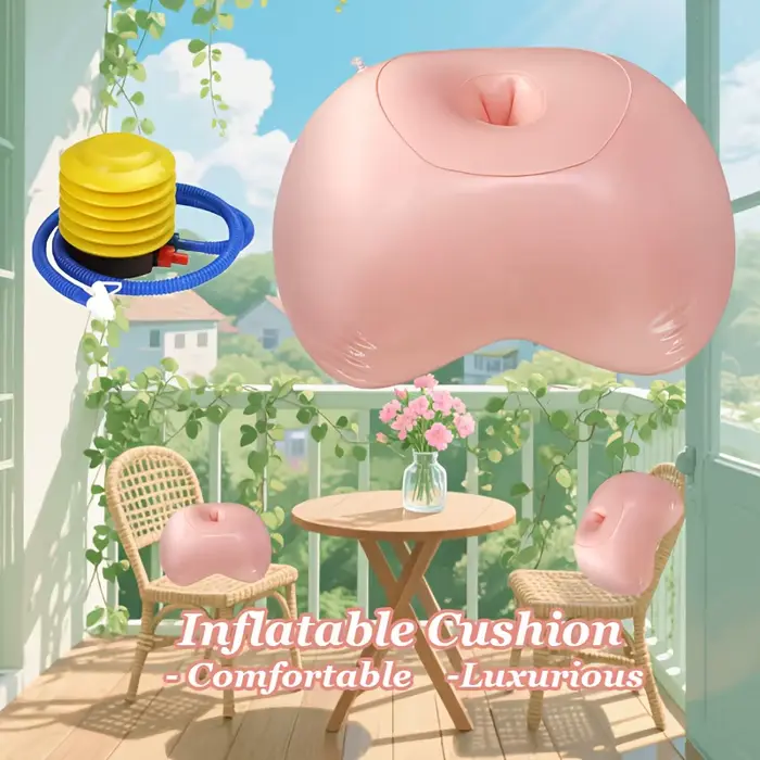 Coussin gonflable de soutien lombaire rose