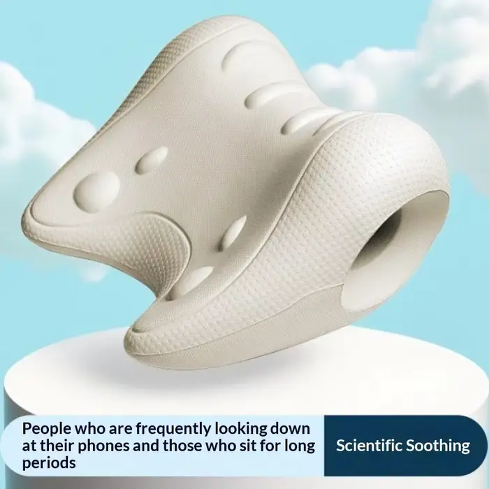 Oreiller de massage cervical en forme de C, contour ergonomique, relaxation contre la fatigue, relax