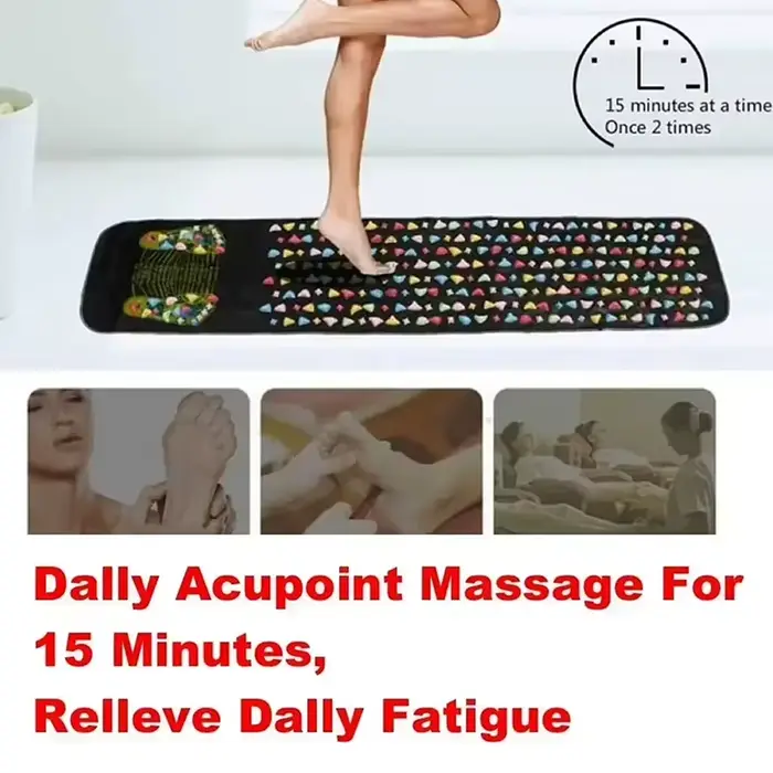 Tapis de massage des pieds de réflexologie avec pierres