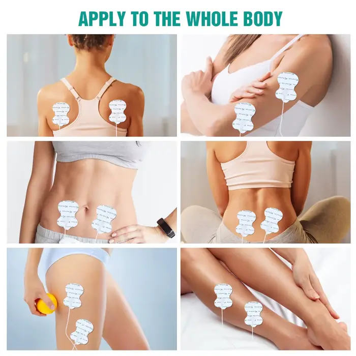 Stimulateur musculaire électrique EMS avec 8 électrodes de massage, appareil de thérapie numérique d
