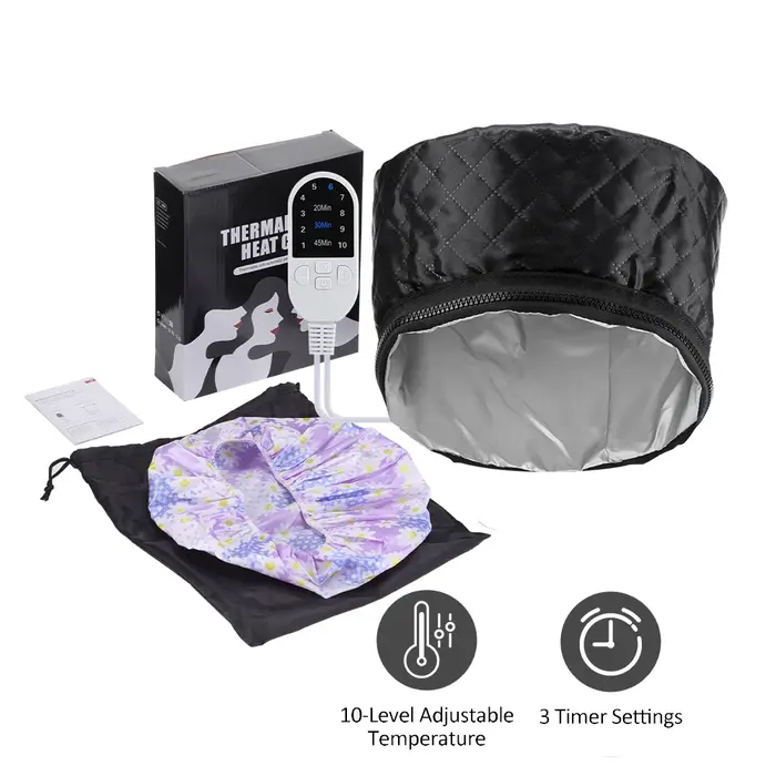 Bonnet chauffant électrique portable 9 niveaux pour soin capillaire profond – Masque nourrissant pou