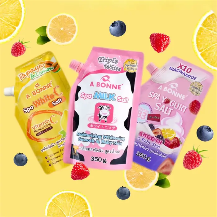 Sels de bain thaïlandais A BONNE SPA au lait / citron VC / saveur yaourt aux fruits