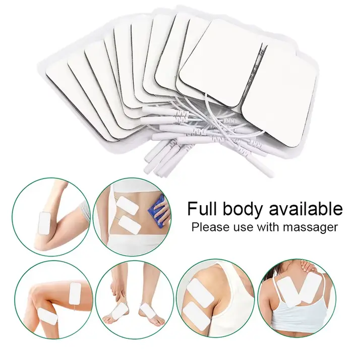 10/20 pièces Électrodes de remplacement auto-adhésives en gel et tissu non-tissé pour stimulateur musculaire et appareil de thérapie numérique TENS