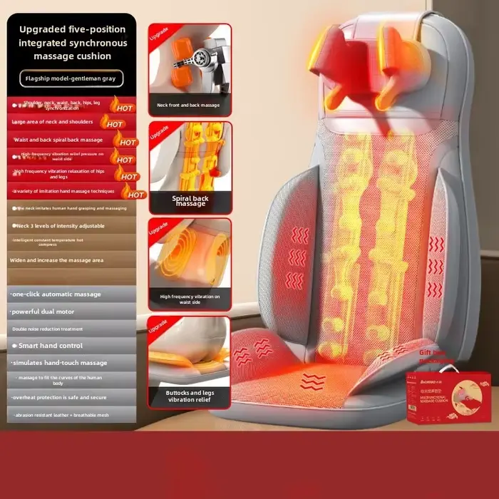Masseur électrique pour le dos, 5 vibrations, taille et hanches, chaise de Massage Cervical, coussin