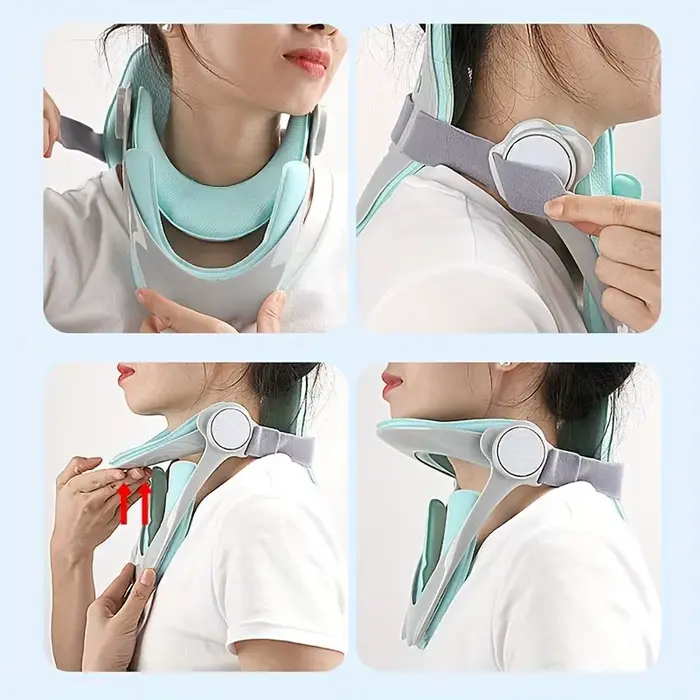 Oreiller ergonomique de soutien du cou avec sangle réglable • Polyester respirant • Confort et durabilité • Soins cervicaux • Cadeau idéal F