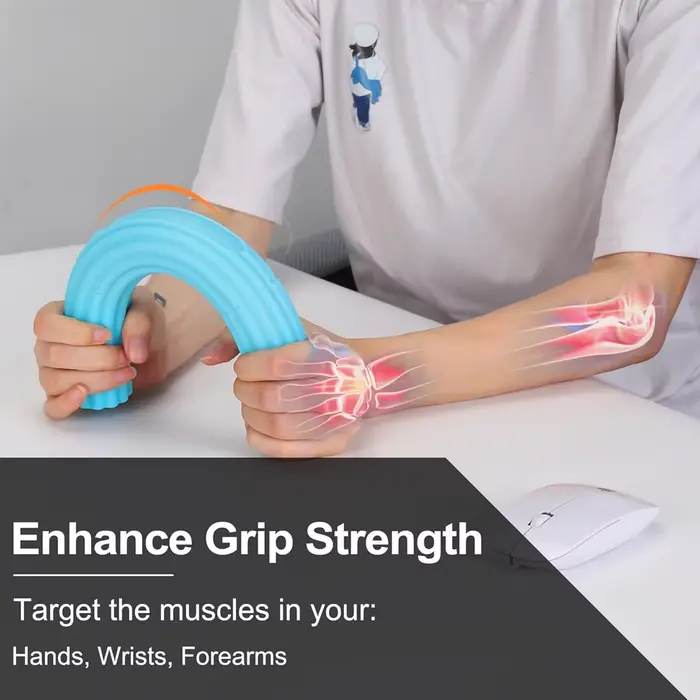 Barre de résistance Flex Therapy - Soulage la douleur tendinite et améliore la force de préhension - Matériau flexible antidérapant - Exerciseur de poignet