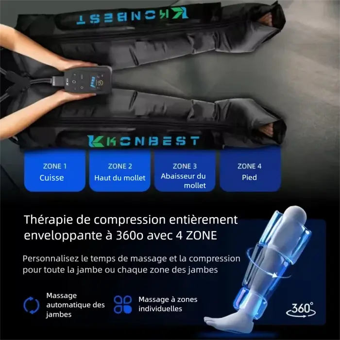 Appareil de massage des jambes par compression pneumatique