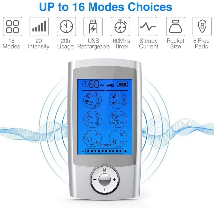 16 Modes Électrique Tens Relax Stimulateur Musculaire EMS Acupuncture Massage Du Corps Thérapie Numérique Minceur Machine Électrostimulateur