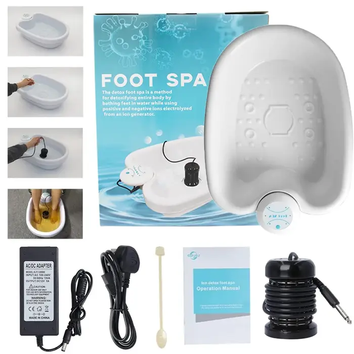 Masseur de Spa ionique désintoxique pour bain de pieds, avec bassin, détoxificateur ionique, nettoyage, favorise la Circulation sanguine, tableau de soins aquatique