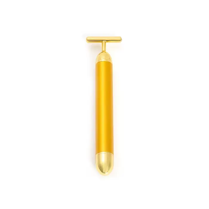 Bâton de Massage de beauté électrique intégré en forme de T, bâton de Massage doré, masseur Facial
