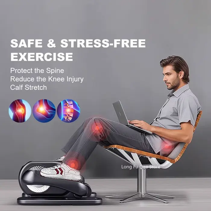 Machine elliptique sous le bureau, exercice des jambes, avec télécommande et 12 vitesses réglables, entraînement elliptique silencieux