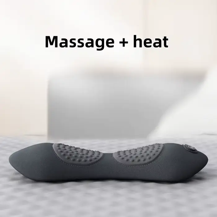 Masseur dorsal 3 en 1 - Électrique, avec chaleur, vibrations, traction, coussin de soutien lombaire 
