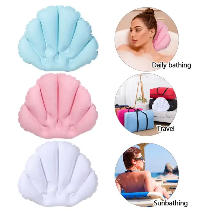 Oreiller de bain de cou de Spa doux avec ventouses