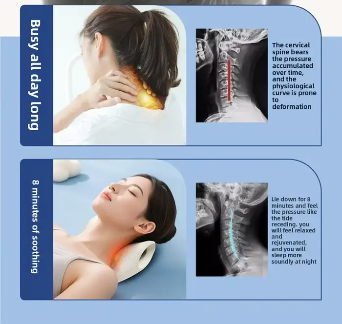 Oreiller de massage cervical avec contour en U