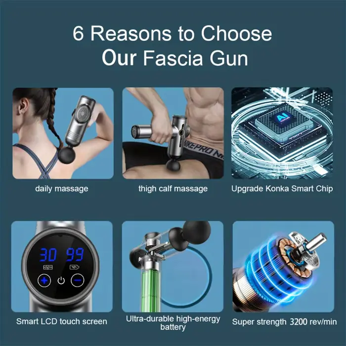 Pistolet de Massage Portable à vibrations pour Fascia