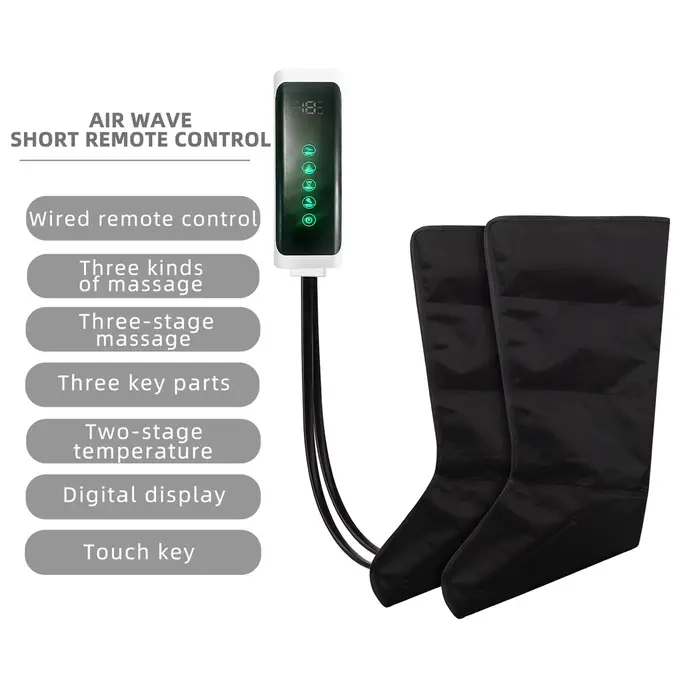 Bottes pneumatiques de massage par compression d'air à 4 airbags pour drainage lymphatique