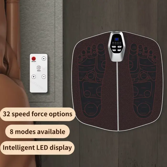 Masseur de pieds EMS, stimulateur électrique pour la circulation, pieds, jambes, chauffage, massage