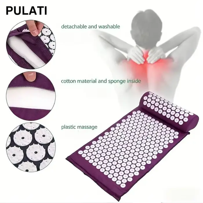 Tapis de massage Shiatsu et d'acupression avec coussin à picots