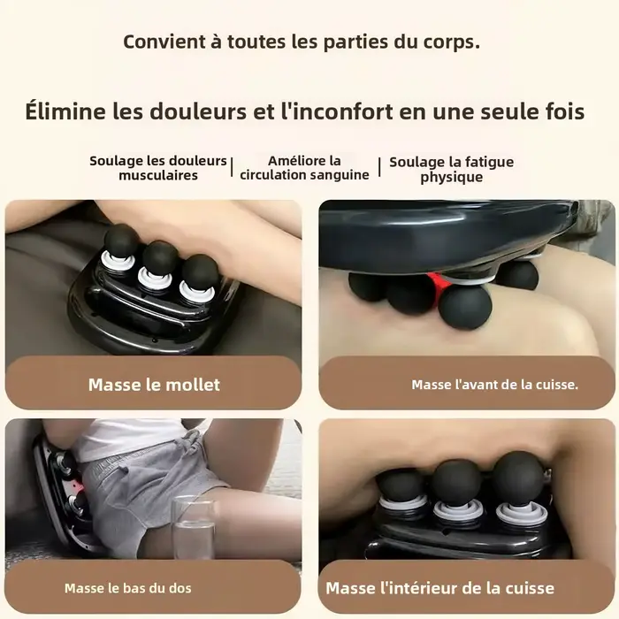 Pistolet de massage à 6 têtes avec écran numérique