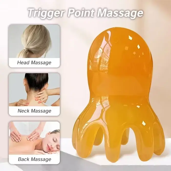 Tête de poulpe ergonomique en résine Gua Sha