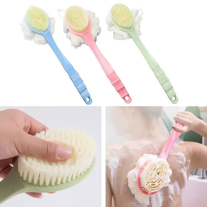 Spa Massage longue poignée douche exfoliante brosse de bain brosse de douche à poils souples