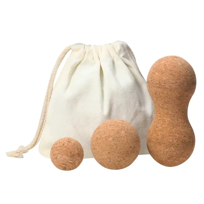 Boule de Massage en liège naturel, boule d'arachide, bloc de Yoga, rouleau d'épaule, colonne cervica