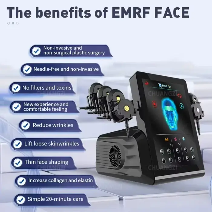 Appareil de lifting facial par électrostimulation EMS RF