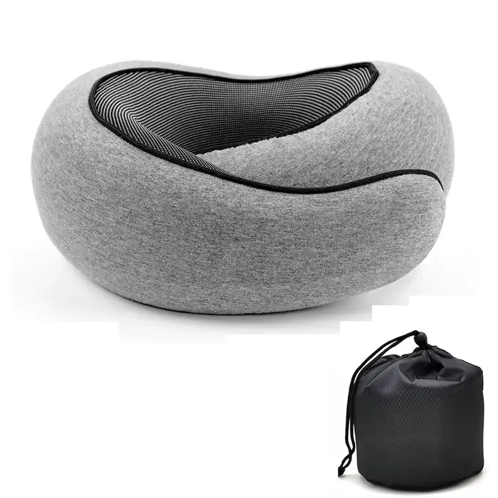 Oreiller de voyage en forme de U en mousse à mémoire de forme, style escargot, soutien du cou, porta