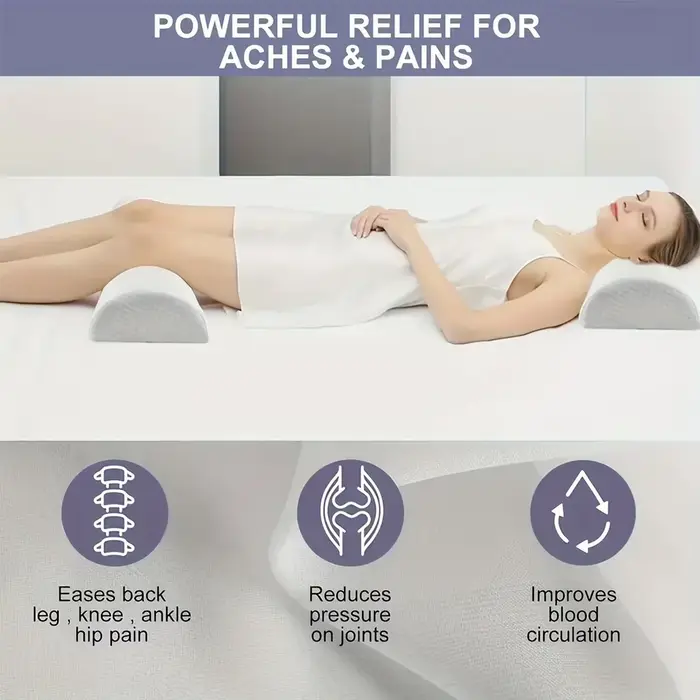 Coussin de soutien en mousse à mémoire de forme demi-lune multifonctionnel pour les jambes