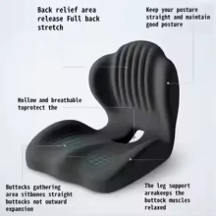 Coussin de soutien lombaire en mousse à mémoire de forme - Soulagement ergonomique de la douleur dorsale pour chaise de