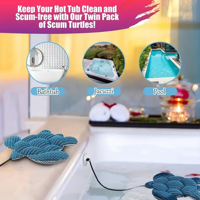 Éponge absorbante réutilisable pour spa, filtre en mousse en forme de tortue flottante, éliminateur de saleté et de graisse pour baignoire et jacuzzi