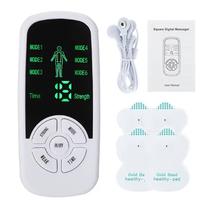 Stimulateur musculaire électrique à impulsion EMS, masseur pour le dos et le cou, Acupuncture Tens, 