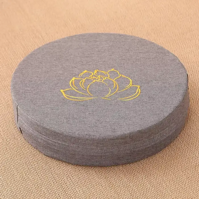 Coussin de méditation en lin 40x6CM, tapis tatami à texture de lotus rigide, coussin de dossier amov