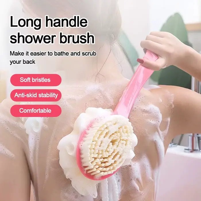 Spa Massage longue poignée douche exfoliante brosse de bain brosse de douche à poils souples