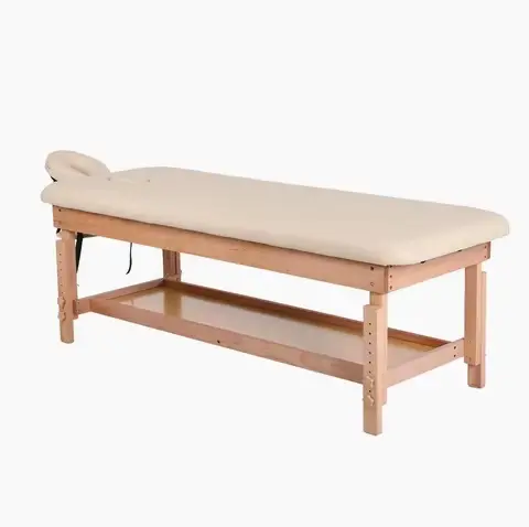 Lit de massage fixe de luxe beige pour SPA