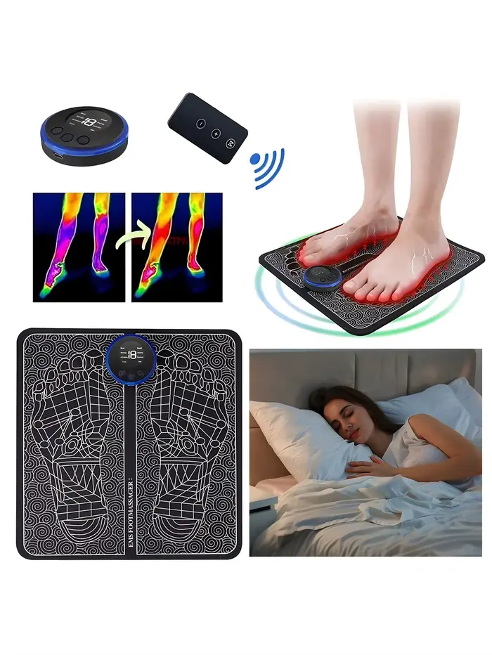 Masseur de pieds EMS, coussin de Massage Rechargeable, coussin de Relaxation des pieds, outils élect