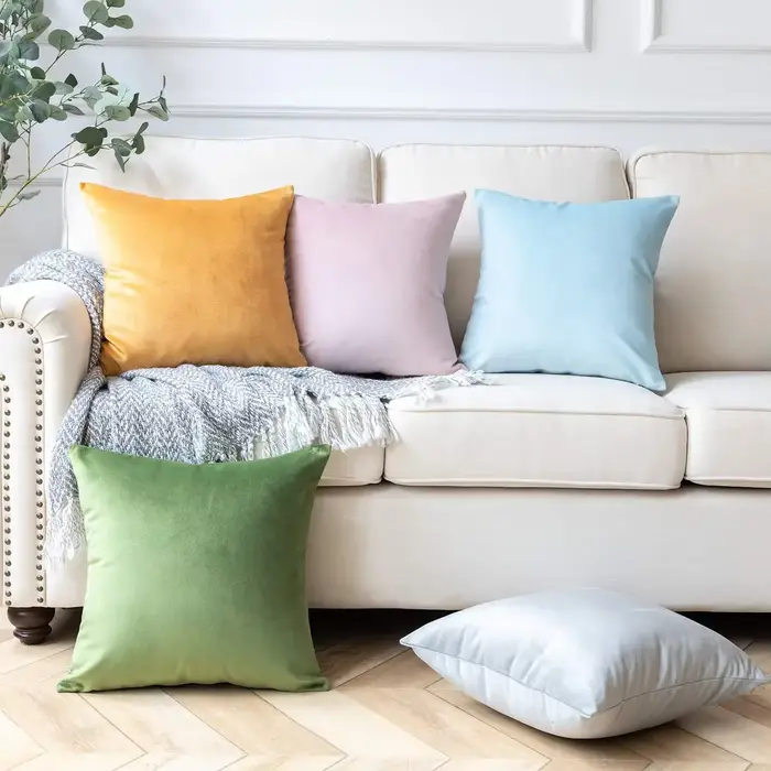 Housse de coussin en velours