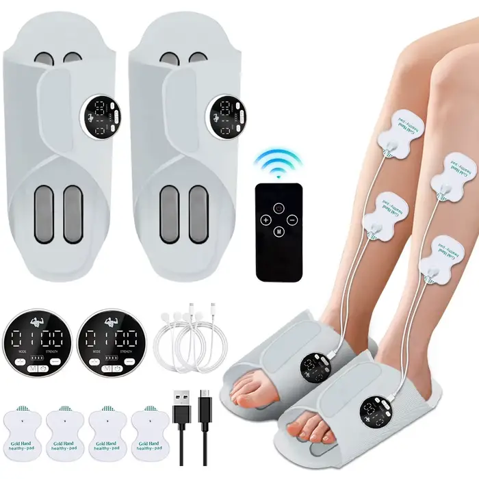 Masseur de pieds 36 niveaux 12 modes EMS Microcourant TENS, coussin de massage par impulsions, chaus