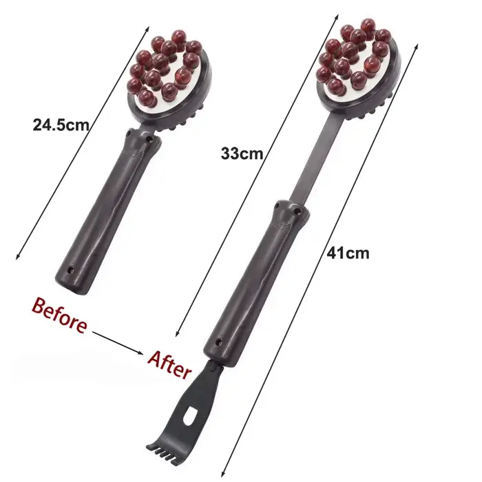 Bâton de massage portable pour dos/cou/jambes – Conception de marteau évolutif avec gratte-dos ergonomique