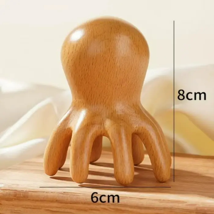 Peigne de massage en bois de santal Octopus pour le grattage des méridiens