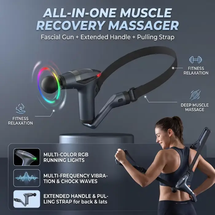 Pistolet de Massage électrique multifonctionnel à longue poignée pour Relaxation musculaire